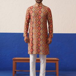 TheEthnic.Co Men Geometric Printed Cotton Straight Kurta-picture-33