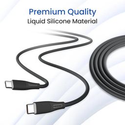 Portronics Silklink 60W PD Type-C to Type C Fast charging Cable for Type C Smartphone & Devices,Premium Silicon Cable, 1M(Black) POR-2716 image 3