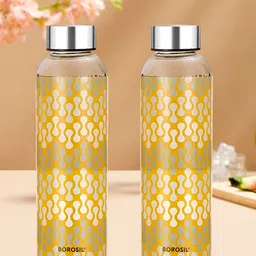 BOROSIL Artisan Series Vista Transparent 2 Pieces Glass Printed Water Bottles 550 ml-5