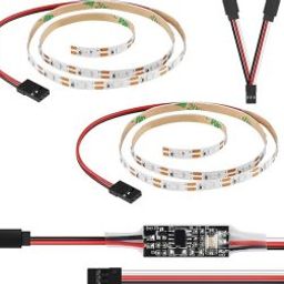 1 Set of Green RC LED Strips and LED Controller with Y-Cable-12