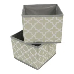 HOKIPO Grey & White 2 Pieces Printed Regular Multi-Utility Organisers-11