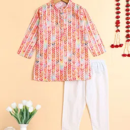 The Magic Wand Boys Printed Pure Cotton Kurta with Pyjamas-image-66