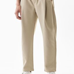 Snitch Men Beige Mid-Rise Relaxed Fit Trouser-picture-17