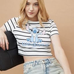 Ginger by Lifestyle Women Stitch Striped Round Neck Cotton T-shirt-image-70