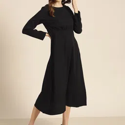 her by invictus Women Black Solid A-Line Dress-image-85