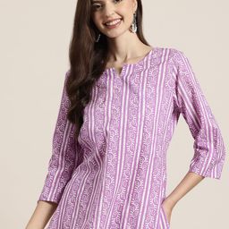 HERE&NOW Floral Printed Pure Cotton Kurti-37