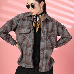 CHKOKKO Checked Woolen Shacket-12