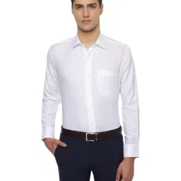 Luxure By Louis Philippe White Cotton Regular Fit Self Pattern Shirt-picture-42