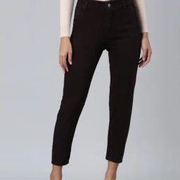 SHOWOFF Brown Denim Boyfriend Fit Mid Rise Jeans-picture-47
