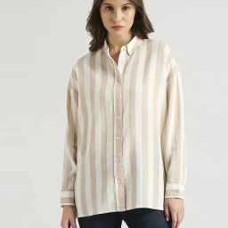 Pepe Jeans Beige & White Striped Shirt-image-50