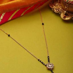 Panash Gold Plated CZ Studded & Beaded Mangalsutra-2