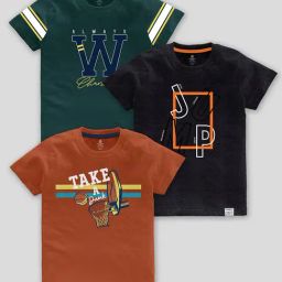 Codez Kids Multicolor Printed T-Shirt (Pack Of 3)-10