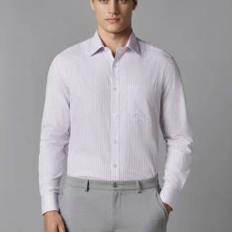 Louis Philippe Purple Regular Fit Striped Shirt-image-53