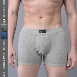 Dollar Bigboss Assorted Cotton Regular Fit Trunks - Pack Of 3-picture-32