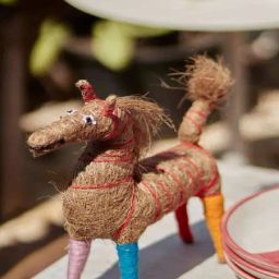 Coir Horsey Multi-Colored Recycled Animal Figurine-17