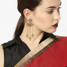 Zaveri Pearls Golden Alloy Dangler Earrings -Set of 2-14