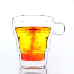 Femora Double Wall Transparent Glass Heat Resistant Coffee Mugs With Handle (0.25 L) - Set of 6 image 5