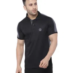 Chkokko Black Regular Fit Polo T-Shirt-image-16
