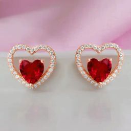 Zavya Heart Rose Gold Plated 925 Sterling Silver Earrings for Women-29