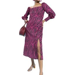 Sera Pink Animal Printed A-Line Dress-image-72