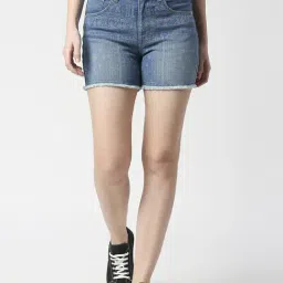Pepe Jeans Blue Cotton High Rise Shorts-picture-8