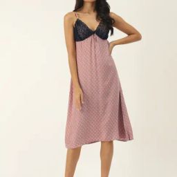 Ms.Lingies Pink Printed Chemise-image-92