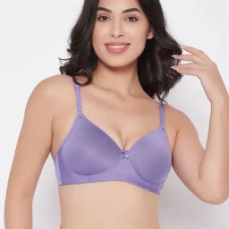 Clovia Purple Non Wired Padded T-Shirt Bra-image-83