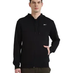 Reebok Black Polyester Full Sleeves Hooded Jacket-image-22