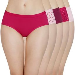 Amante Pink & Purple Cotton Printed Hipster Panties-image-42