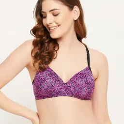 Clovia Purple Non Wired Padded T-Shirt Bra-picture-5
