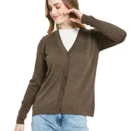 Monte Carlo Brown Wool Open Front Cardigan-10