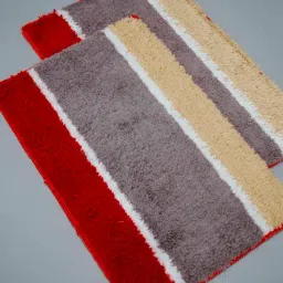 Ariana Multicolor Microfibre 1600 GSM Medium Anti-Skid Supersoft Bath Mat - Set of 2-20