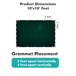 ORILEY Green Shade Net 180 GSM 90% Sunblock Multipurpose Use Grommets Plant Barrier, Sun Protection Balcony, Lawn, Home 10 x 10 ft image 3