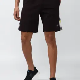 Van Heusen Flex Dark Brown Regular Fit Self Pattern Shorts-image-97