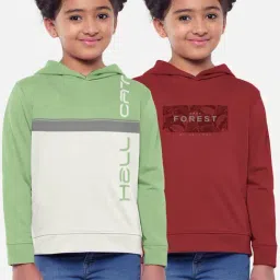 HELLCAT Green & Red Printed Full Sleeves T-Shirt (Pack Of 2)-image-91