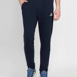 adidas Navy Regular Fit Striped Joggers-image-26