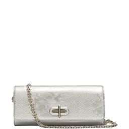 Miraggio Silver Textured Clutch-image-11