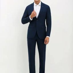Allen Solly Navy Slim Fit Two Piece Suits-image-72
