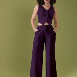SELVIA Dark Purple Maxi Co-Ord Set-image-81