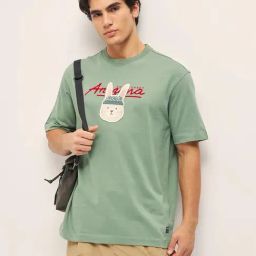 The Bear House Olive Cotton Slim Fit Checked Shirts-image-14