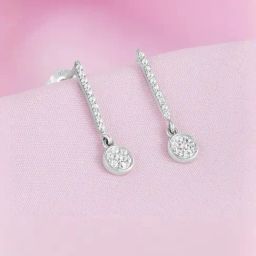 Zavya Drop Rhodium Plated 925 Sterling Silver Earrings for Women-image-34