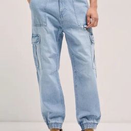 The Bear House Blue Loose Fit Solid Jeans-picture-18