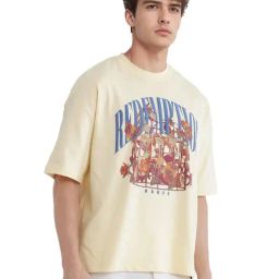 Rare Rabbit Yellow Oversized Logo T-Shirt-image-76