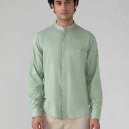 SUBTRACT Mint Green Slim Fit Shirt-image-68