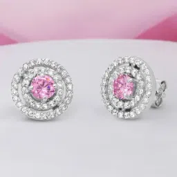 Zavya Classic Rhodium Plated 925 Sterling Silver Stud Earrings for Women-image-39
