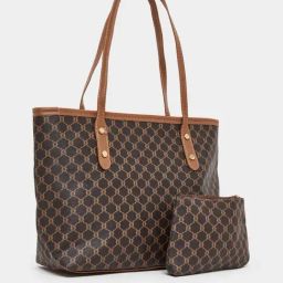 Styli Brown Printed Tote Handbag-picture-2