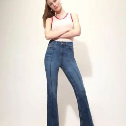 Vero Moda Blue Cotton Bootcut Jeans-image-25