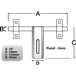 Legal L-453 6 PCS -14MMX3 ALDROP 2 line SS Matte & Glossy  14x250 mm Latching Draw Hasp (Set of 6) image 3