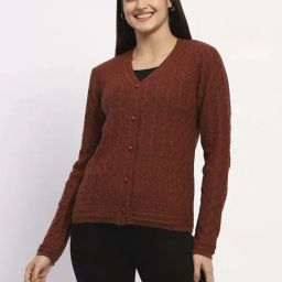 MADAME Rust Embroidered Cardigan-23
