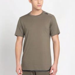 Adidas Green Cotton Regular Fit T-Shirt-image-84